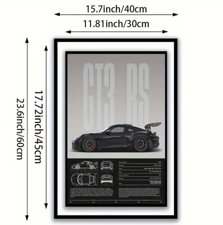Porsche 911 GT3 RS Wall Art – Premium Automotive Poster