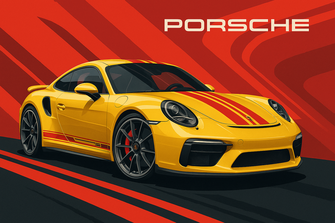 Bold Porsche automotive-inspired design
